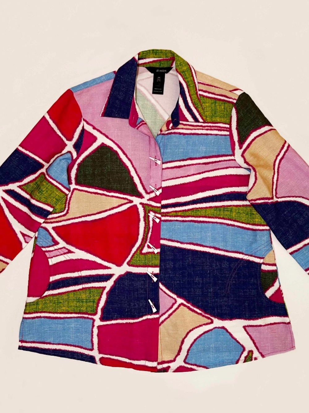 Ali Miles Geometric Jacket Top, Size Petite Medium